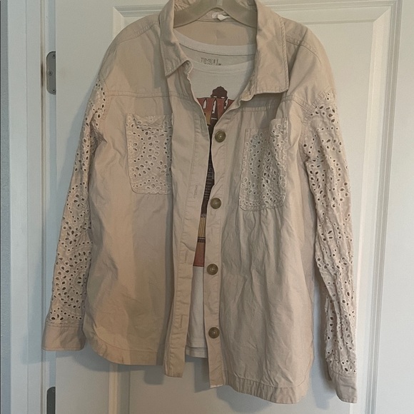 Tan Eyelet Women's Jacket XLw MEDIUM size Nashville Tshirt! $25 - Picture 4 of 4